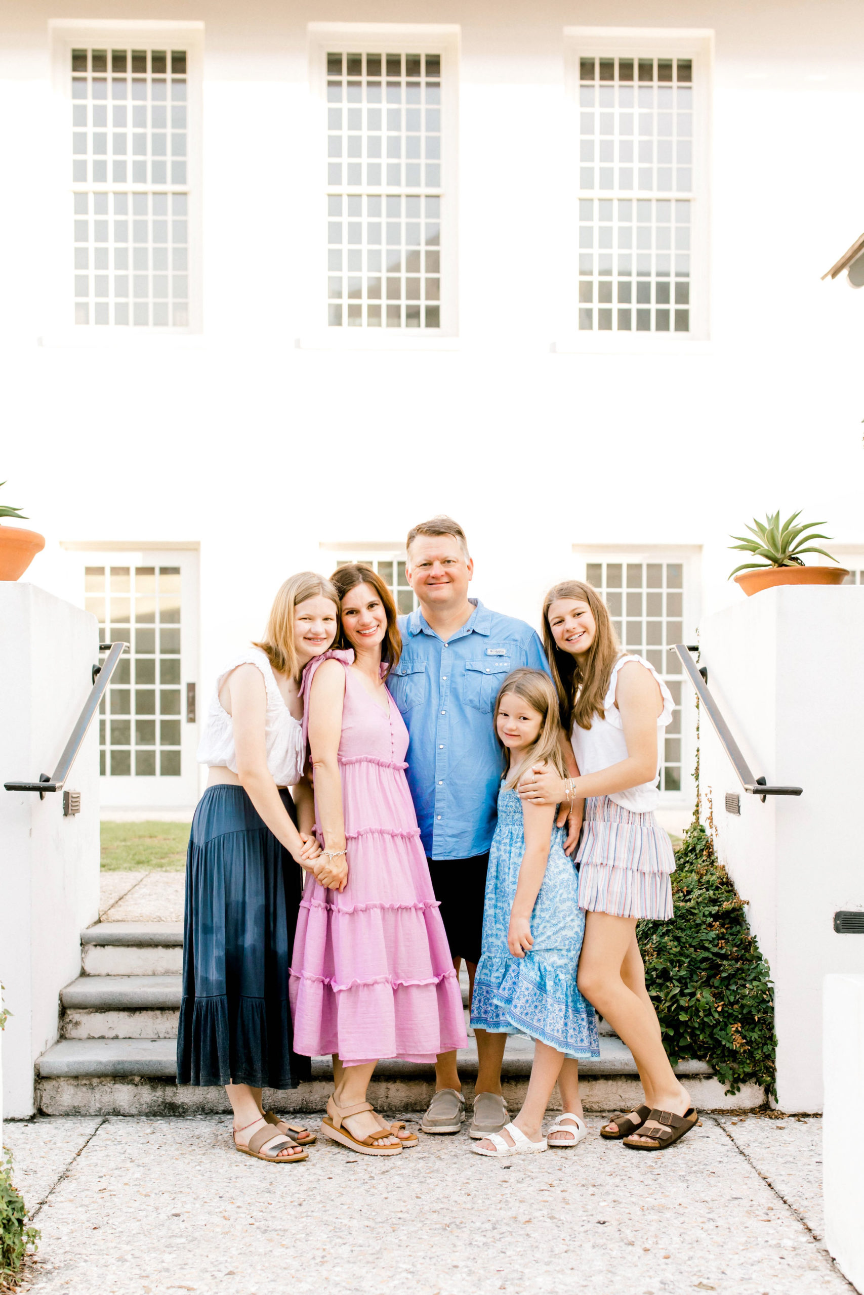 family portrait on steps