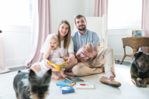 Newborn photos at home with Allison Krogness Photography.
