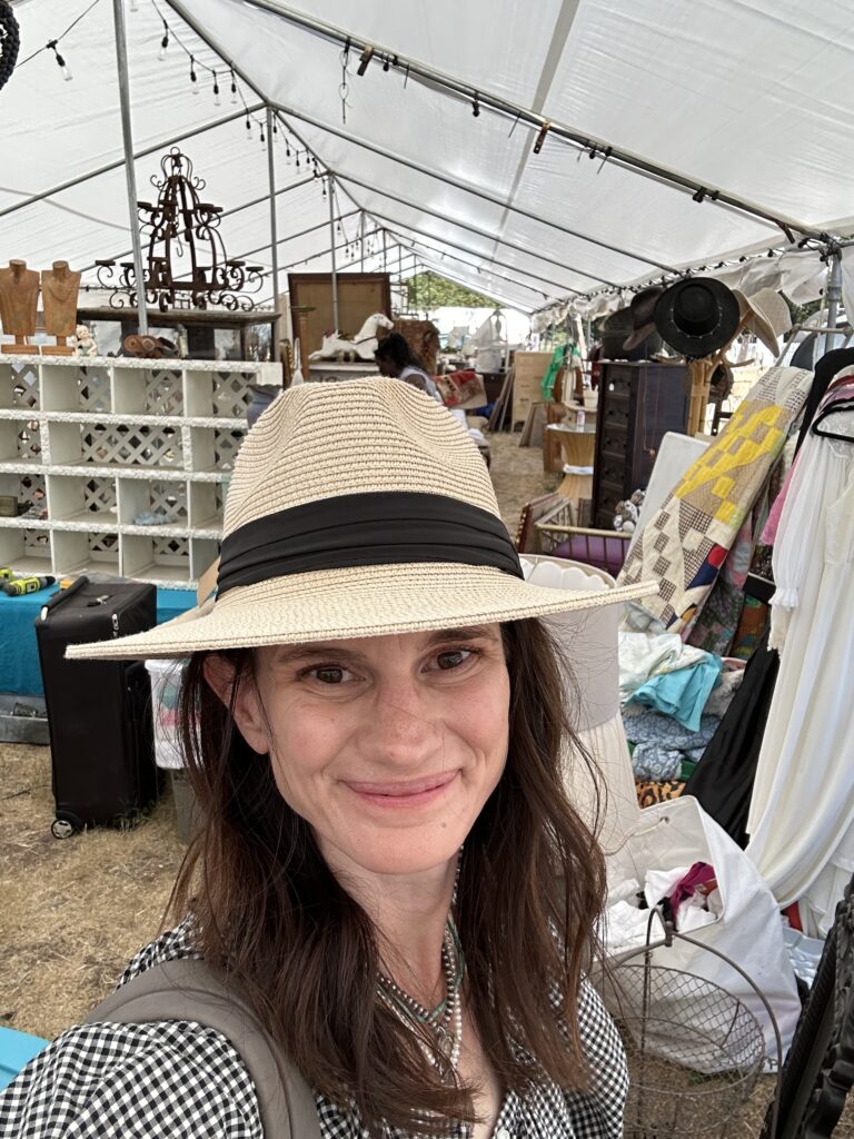 Allison Krogness is shopping unique vintage finds during the Round Top Antique Market days in Marburger Farms.
