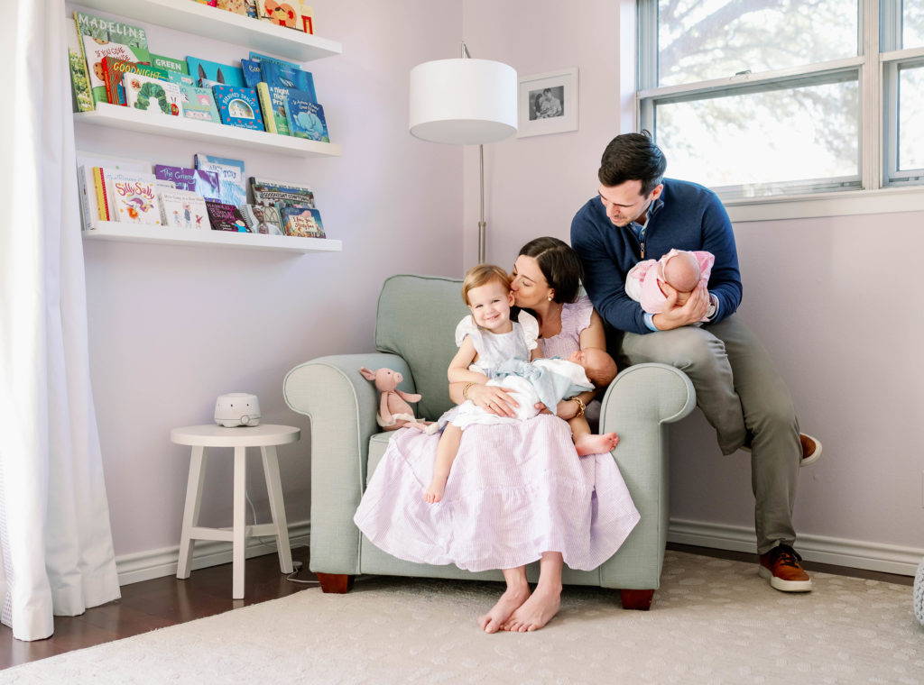 family time captured during in-home newborn photography session
