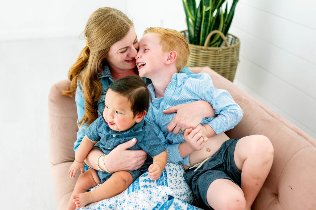 mom and children during motherhood session with Allison Krogness Photography
