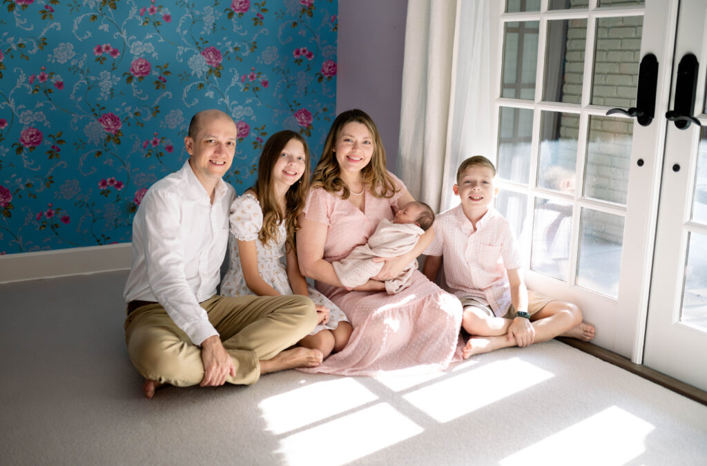 family photo session with newborn daughter